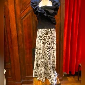 Satin heart maxi skirt